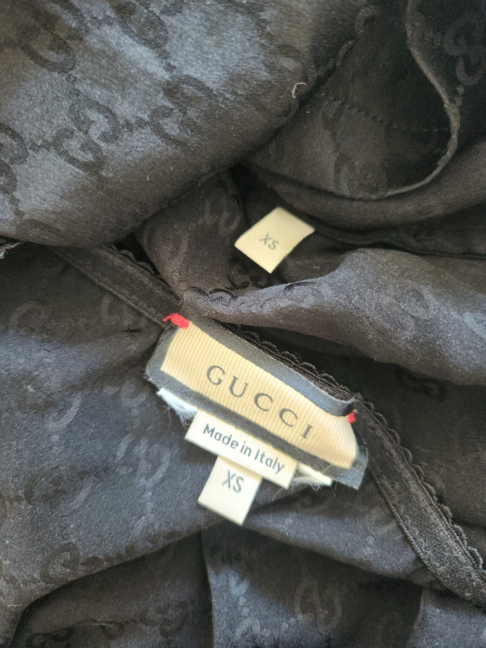 Gucci Limited Edition Black Lace-Trim Satin Camisole & Brief Set - Picture 4 of 8
